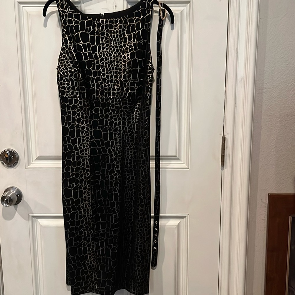 Black and gold print Cache dress